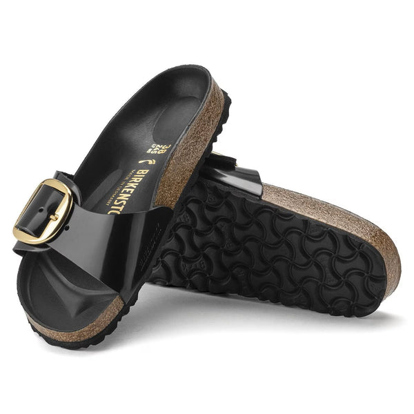 Madrid Big Buckle Hi Shine Black Leather