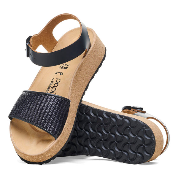 Glenda Black Raffia Sandal