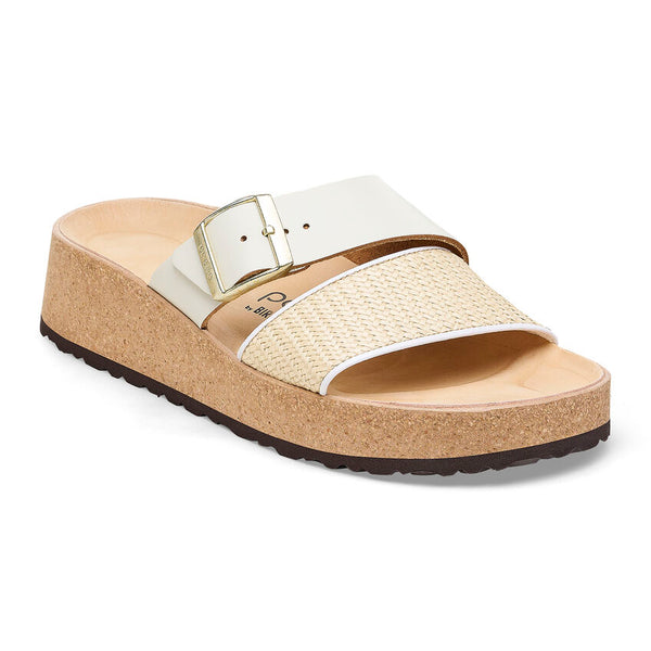 Almina White Raffia Sandal