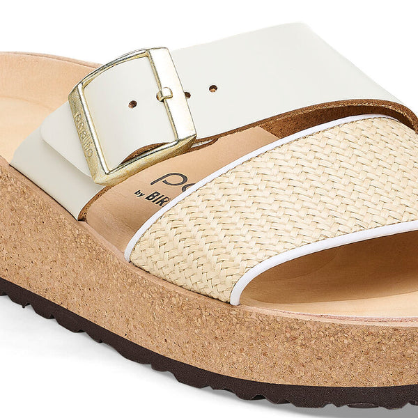 Almina White Raffia Sandal