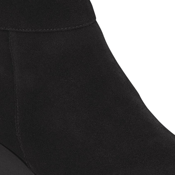 Ebba Black Suede Wedge Boots