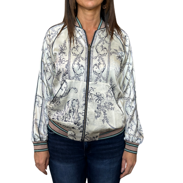 Tranquil Silk Bomber Jacket