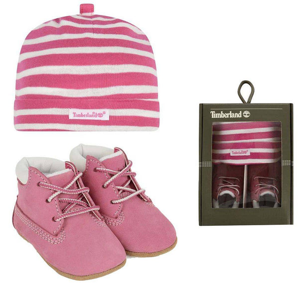 Timberland Pink Lace Up Crib Booties