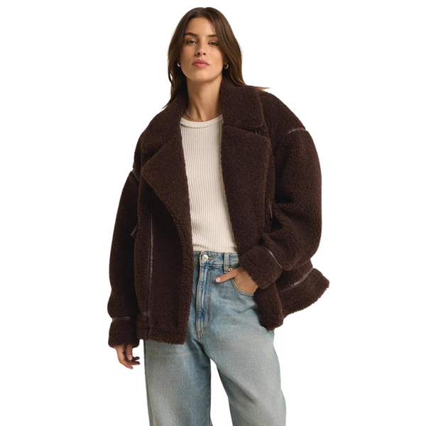 Ari Sherpa Coat Dark Chocolate