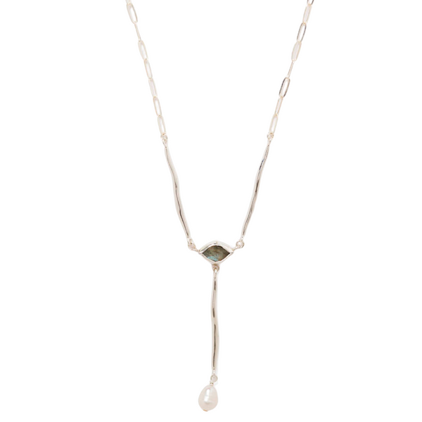 Briolette Y-Necklace Labradorite Mix