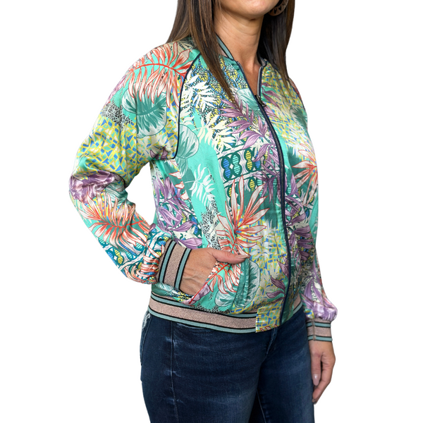 Tranquil Silk Bomber Jacket