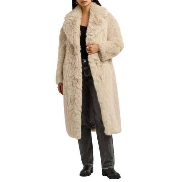 Katie Sand Pelted Long Fur Coat