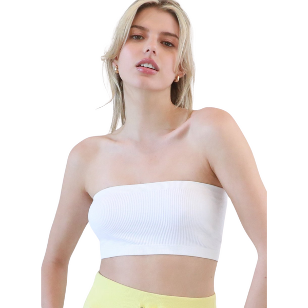 Ribbed Bandeau Top