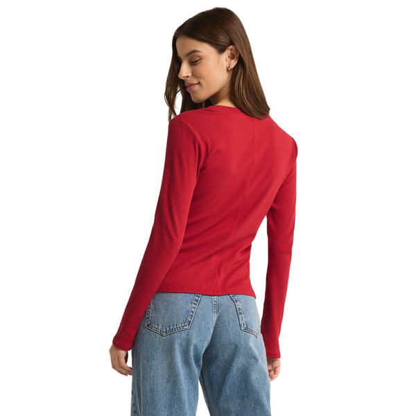 Sirena Rib Long Sleeve Tee Haute Red