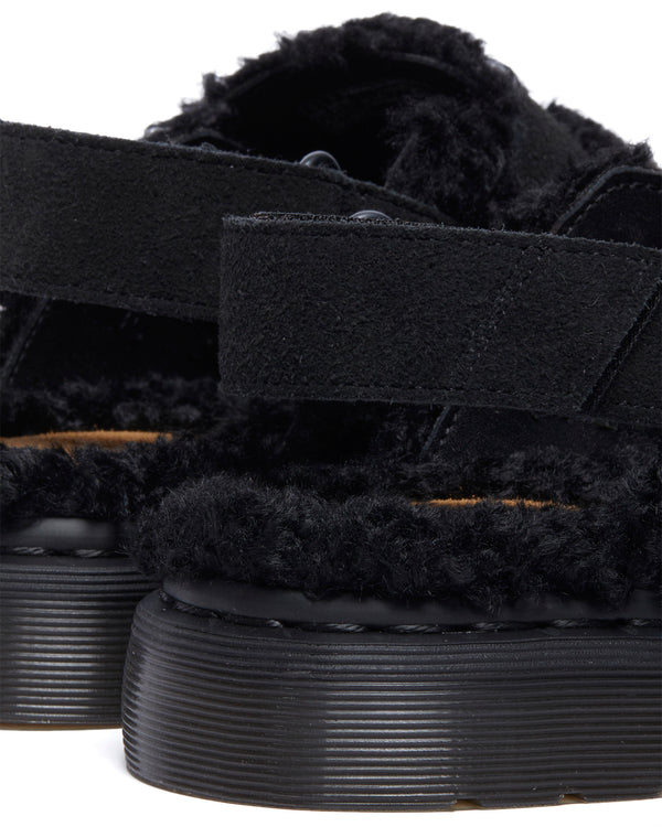 Jorge II Fur Lined Black Mules