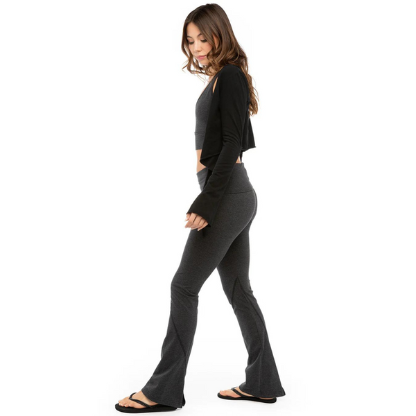 Long Sleeve Wrap Top Black