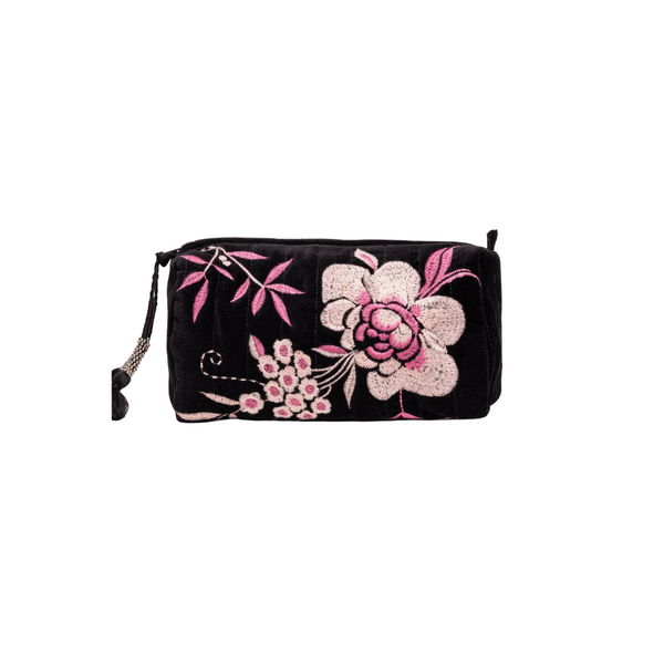 Velvet Quilted Makeup Bag