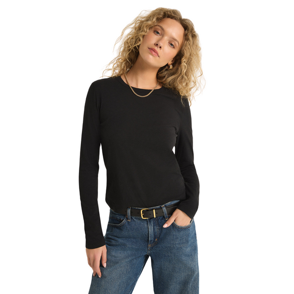 Modern Slub Long Sleeve Tee Black