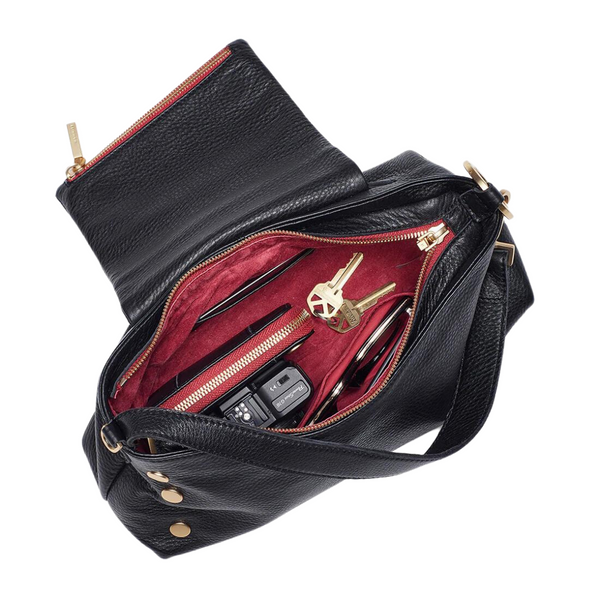 VIP Satchel Black Gold Red Zip