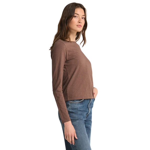 Modern Slub Long Sleeve Tee Deep Taupe