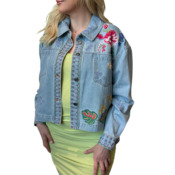 Jeanette Cropped Denim Jacket