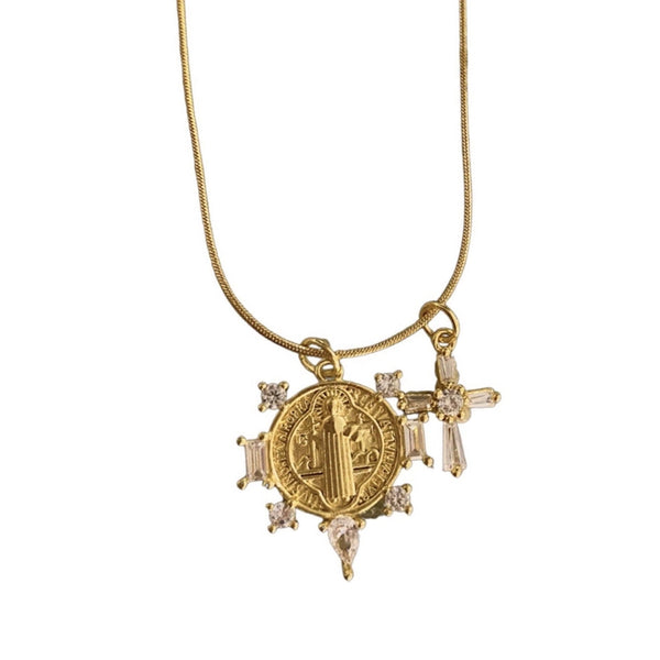 All Saints Double Charm Necklace