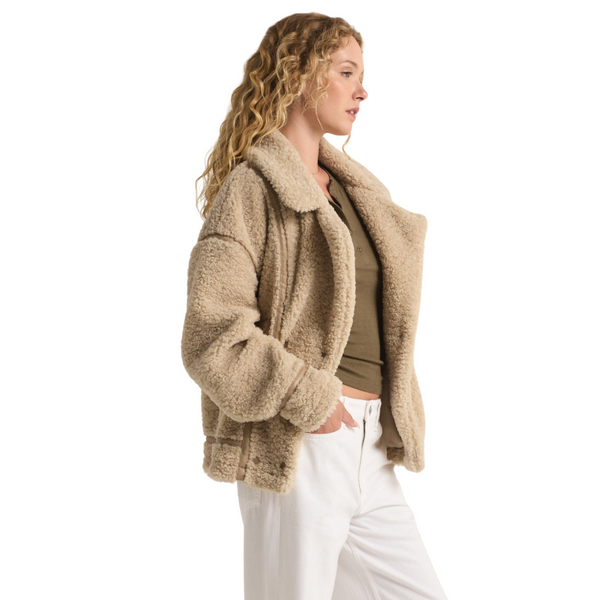 Ari Sherpa Coat Fossil