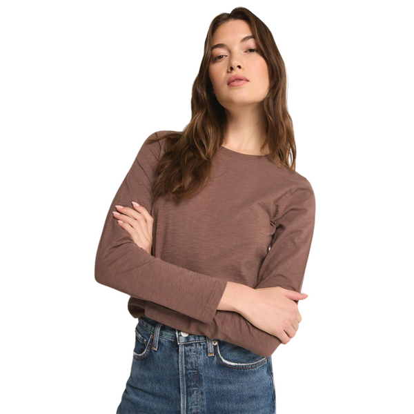 Modern Slub Long Sleeve Tee Deep Taupe