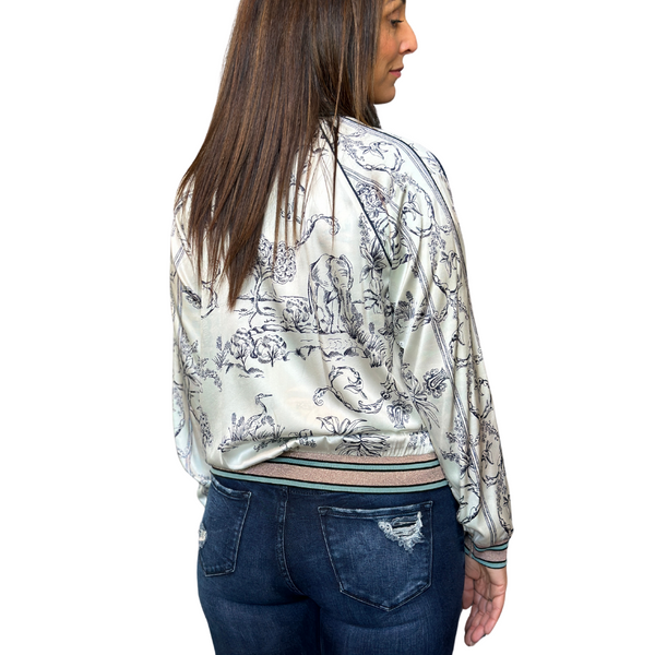 Tranquil Silk Bomber Jacket