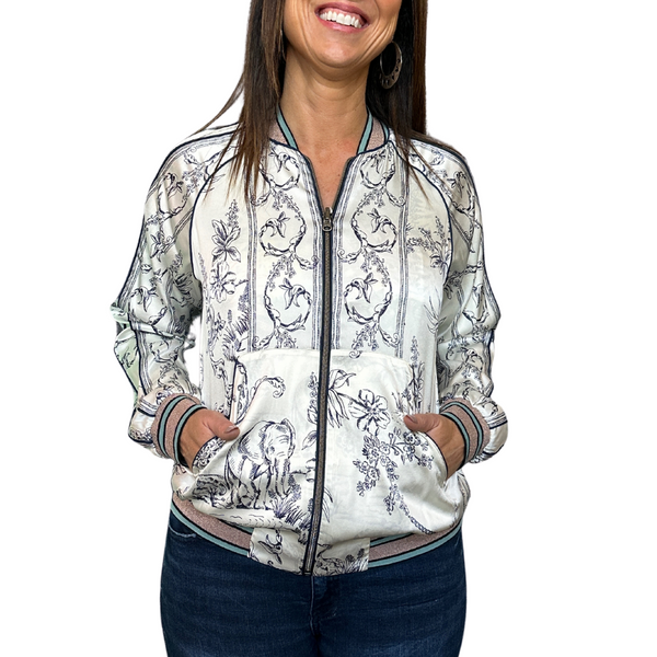 Tranquil Silk Bomber Jacket