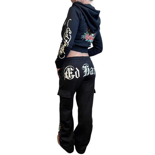 Rose Skull Cargo Sweatpants