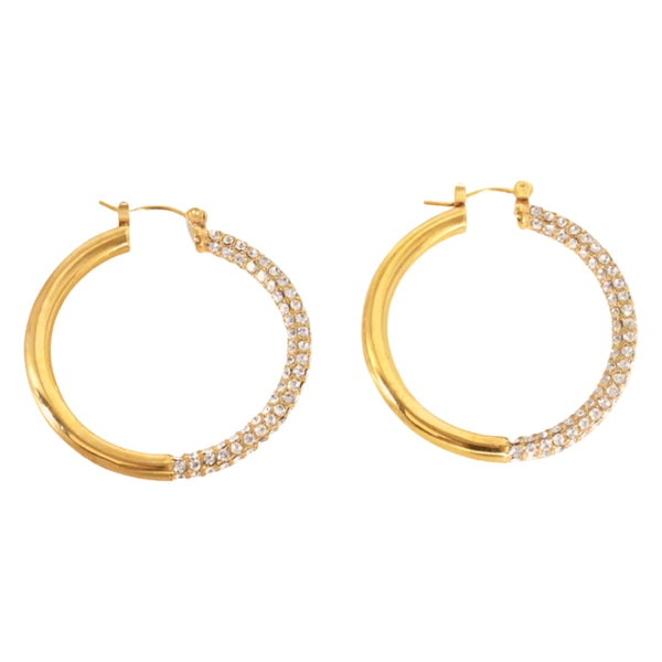 Bold Face Crystal Hoops