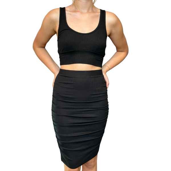 Jacque Ruched Skirt Black