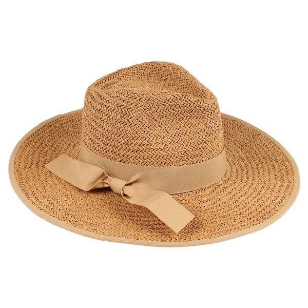 Summer Flat Brim Fedora with Ribbon