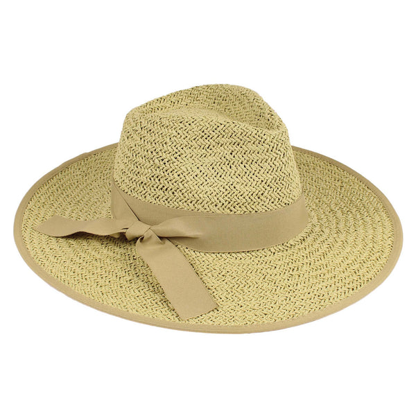 Summer Flat Brim Fedora with Ribbon