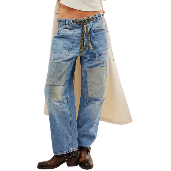 Moxie Low Slung Pull On Barrel Jean