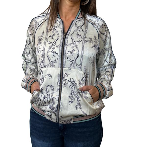 Tranquil Silk Bomber Jacket