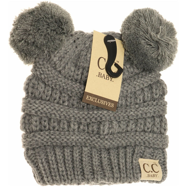 Baby Double Pom Solid CC Beanie