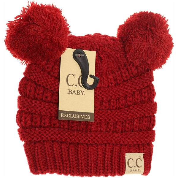 Baby Double Pom Solid CC Beanie