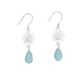 Amazonite Drop Flower Earrings