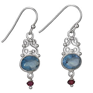 Faceted Apatite Garnet Earrings