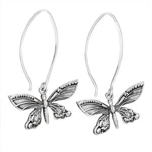 Artful Butterfly Long Dangle Earrings