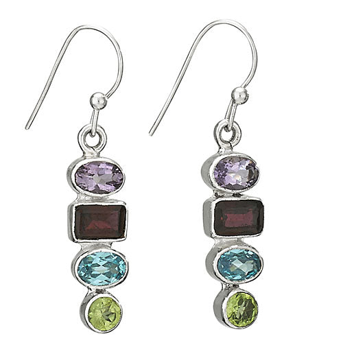 Multi Stone Stacked Earrings