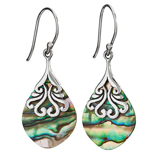 Fancy Top Paua Shell Earrings