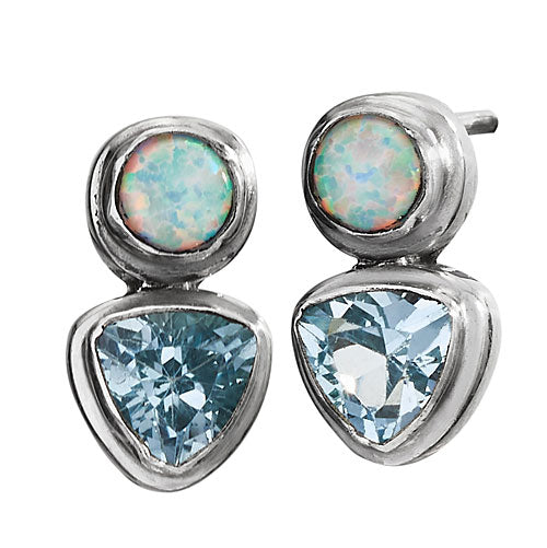 Opal & Topaz Stud Earrings