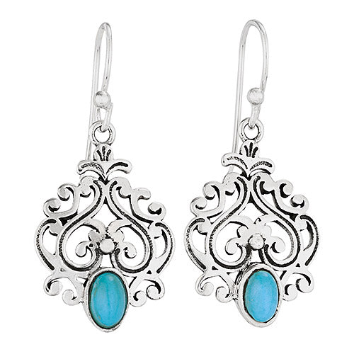 Decorative Open Turquoise Earrings