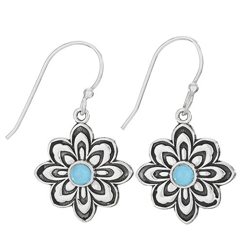 Flower Burst Turquoise Earrings