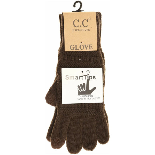 Solid Cable Knit Gloves