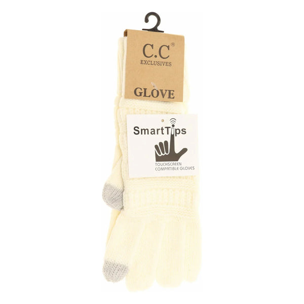 Solid Cable Knit Gloves