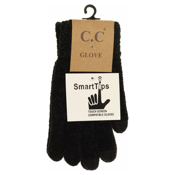 Chenille Gloves Black