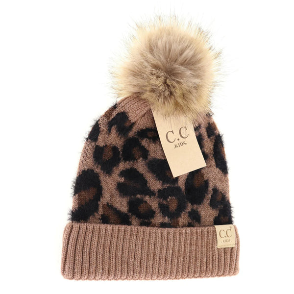 Kid's Leopard Pom Beanie