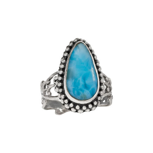 Teardrop Larimar Ring