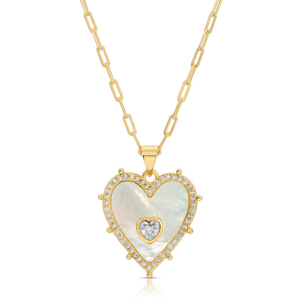 Vivian Pearl Heart Necklace