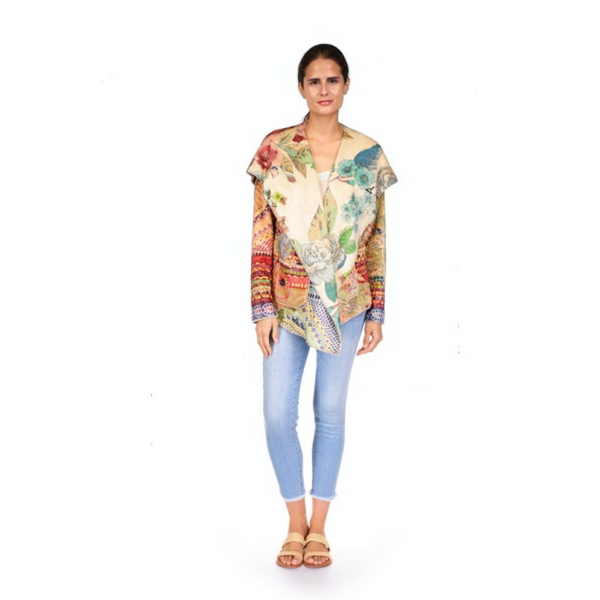 Joan Wrap Sherpa Jacket Mosaic