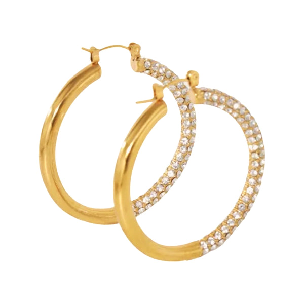 Bold Face Crystal Hoops